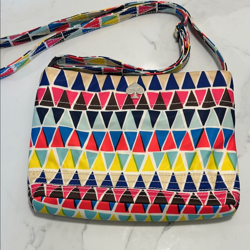 Kate Spade Geometric Print Crossbody Fabric Satchel